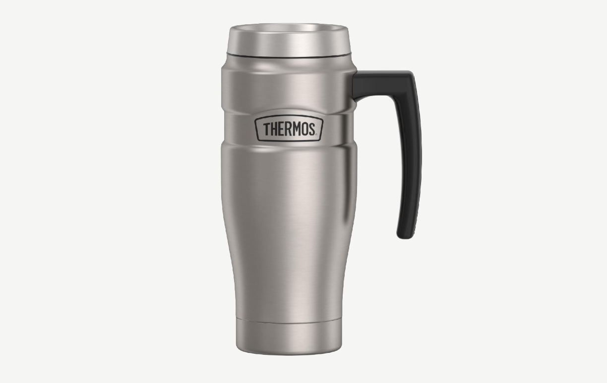 Thermos Stainless King insulated travel mug for hot drinks during winter date nights